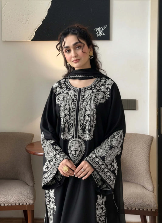 Afreen Black Embroidered 3PC-Lawn