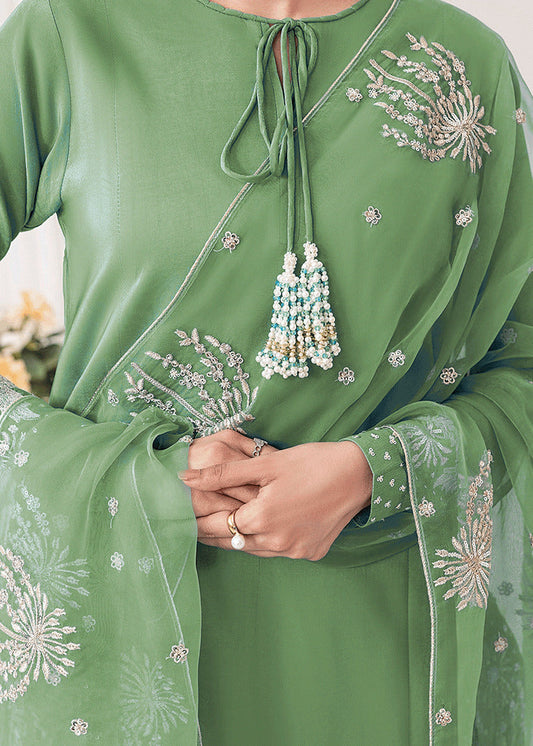 Zoola Embroidered -3pc - Jade Green - Lawn