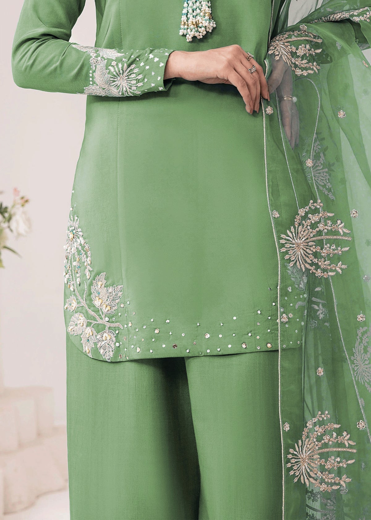 Zoola Embroidered -3pc - Jade Green - Lawn
