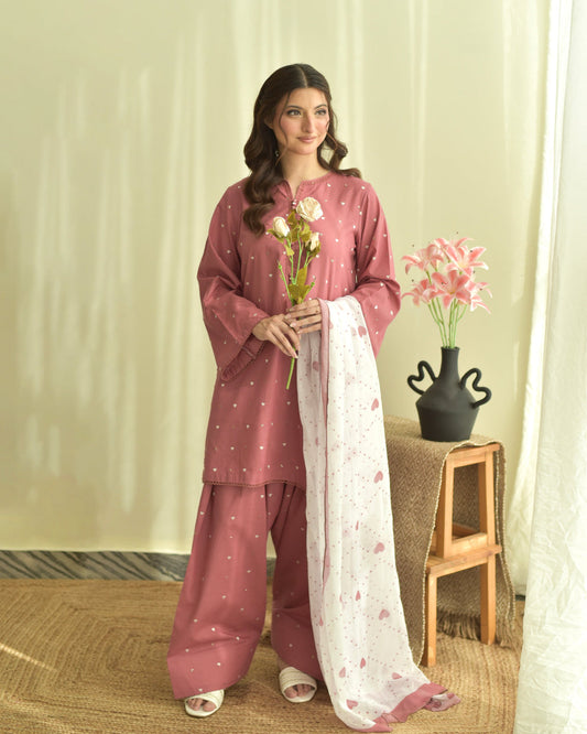 LILY HEART EMBRIDERED 3PC